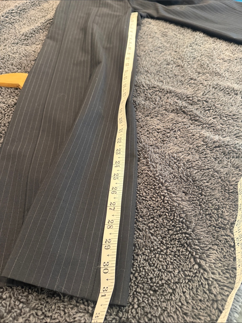 Ba&sh Navy Blue Pinstipe Trousers EUC size 4 - Picture 10 of 11